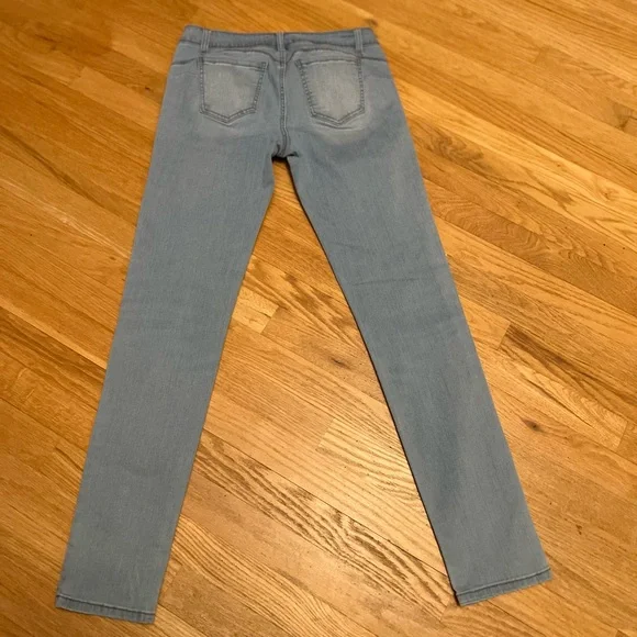 Ladies Juniors Size 11 Wax Jean Butt I Love You Light Blue Skinny Jeans GUC - Picture 7 of 7